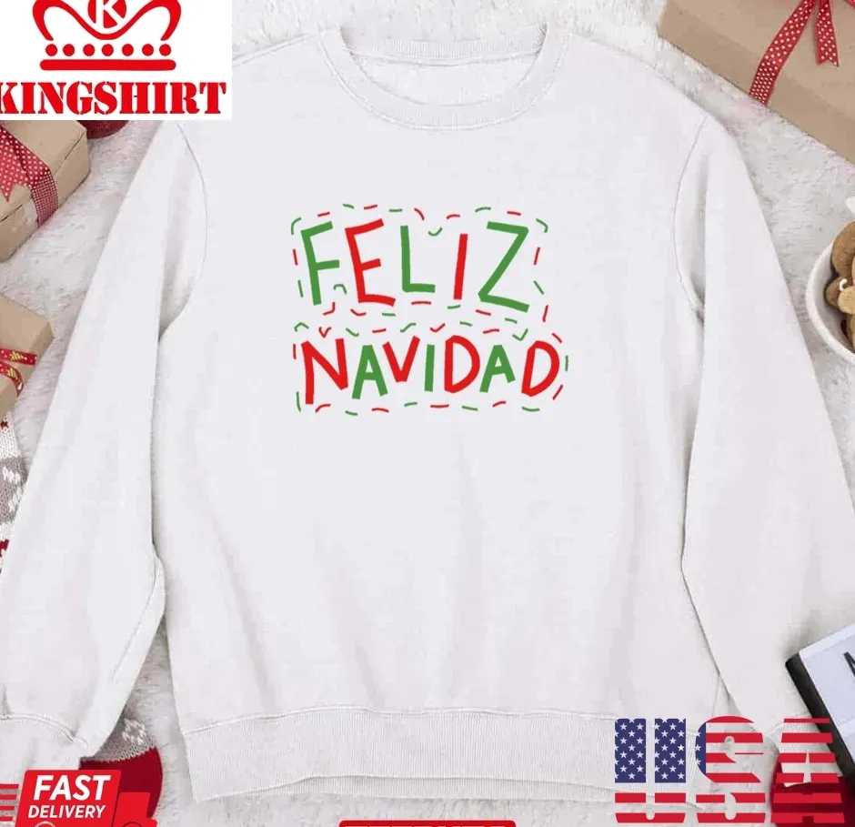Feliz Navidad Merry Christmas Unisex Sweatshirt Plus Size