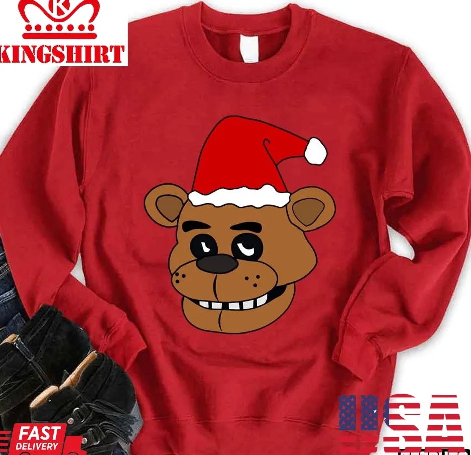 Five Nights At Freddy's Inspired Santa Claus Fnaf Freddy Fazbear Unisex Sweatshirt Size up S to 4XL