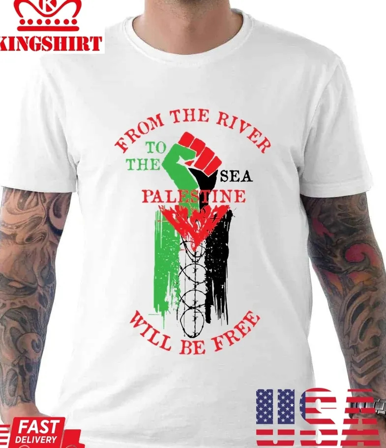 From The River To The Sea Free Palestine Unisex T Shirt Size up S to 4XL