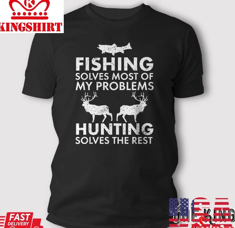 Funny Fishing And Hunting Gift Christmas Humor Hunter Cool T Shirt Plus Size