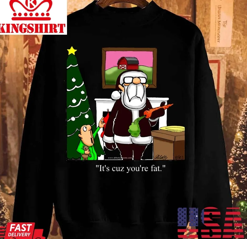 Funny Spectickles Christmas Santa Diet Cartoon Humor Unisex Sweatshirt TShirt