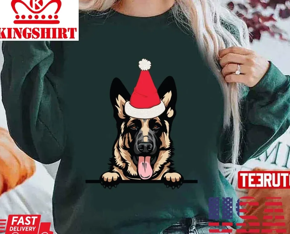 German Shepherd Dog Merry Christmas Unisex Sweatshirt TShirt