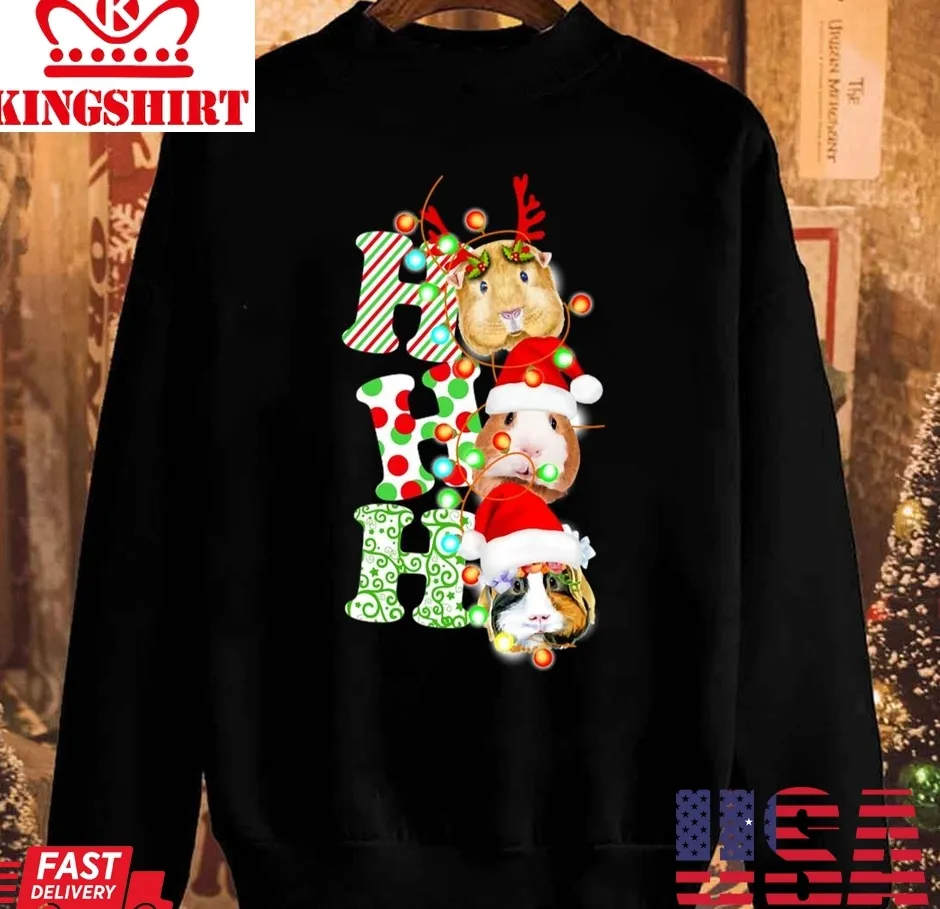 Guinea Pig Ho Ho Ho Christmas Unisex Sweatshirt Size up S to 4XL