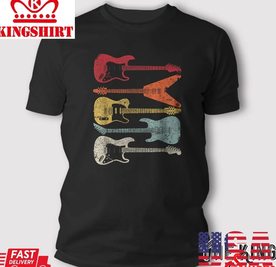Guitar T Shirt Retro Style Gift For Guitarist Unisex Tshirt