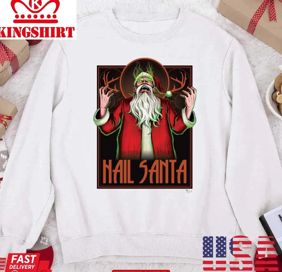 Hail Santa Punk Style Rock Unisex Sweatshirt Plus Size