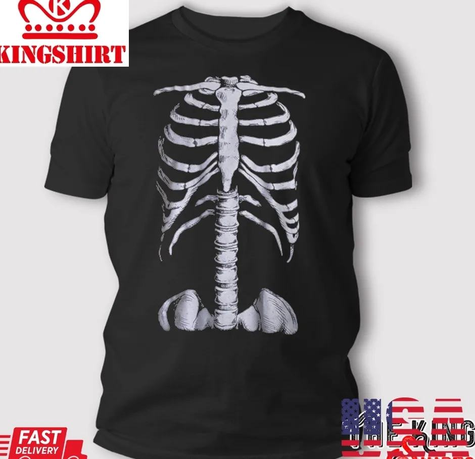 Halloween Skeleton Rib Cage T Shirt Plus Size