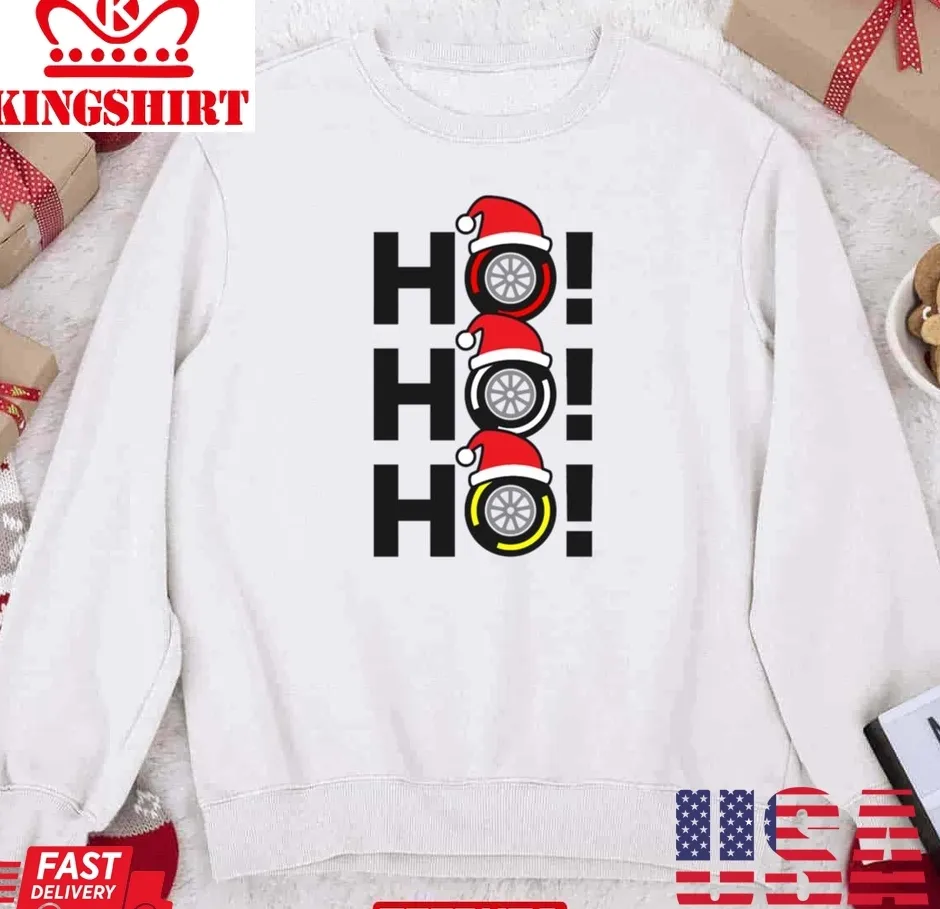 Ho Ho Ho F1 Tyre Compound Christmas Hat Unisex Sweatshirt TShirt