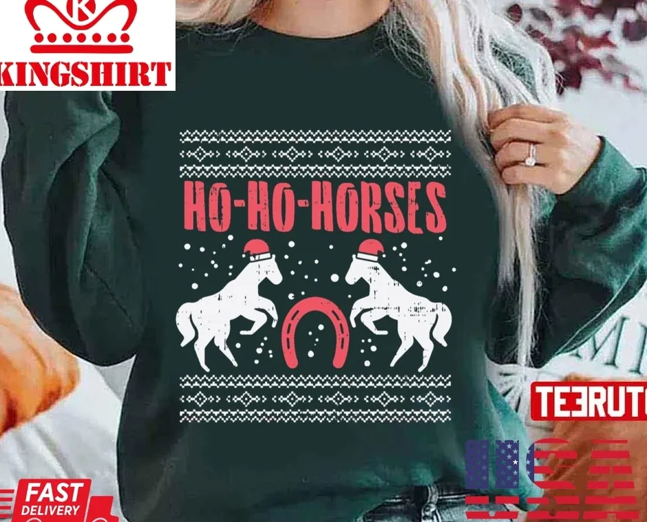 Ho Horses Xmas Equestrian Unisex Sweatshirt TShirt