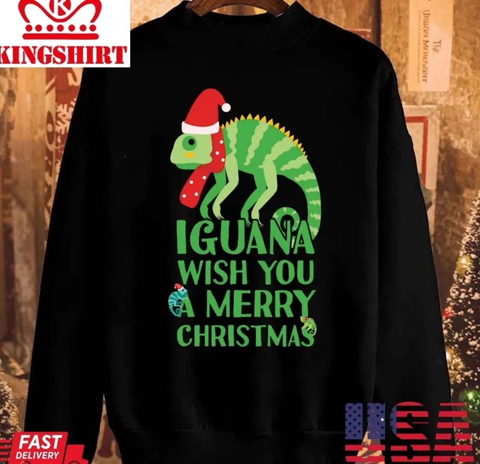 Iguana Wish You A Merry Christmas Unisex Sweatshirt TShirt