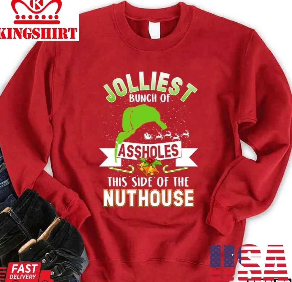 Vote Shirt Jolliest Bunch Of A Holes Sarcastic Christmas Novelty For Guys Vintage Unisex Sweatshirt Unisex Tshirt