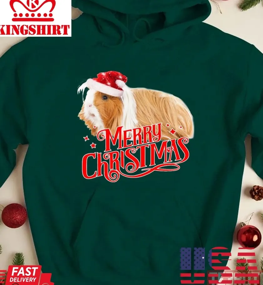 Love Shirt Longhair Sheltie Guinea Pig Wishes A Merry Christmas Unisex Sweatshirt Size up S to 4XL