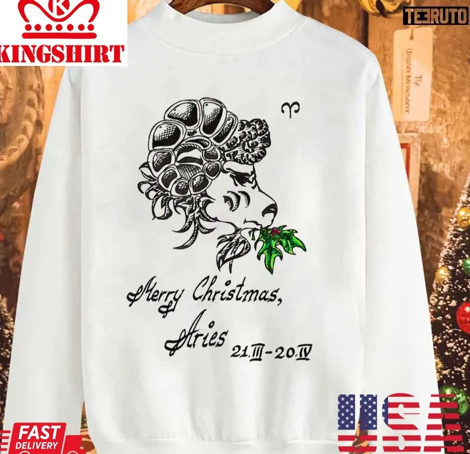 Top Merry Christmas Aries Unisex Sweatshirt Plus Size