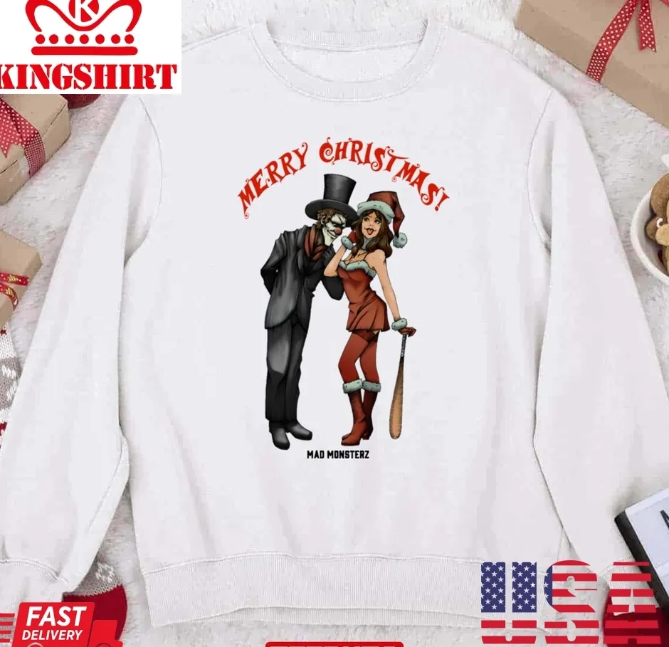 Vintage Merry Christmas By Mad Monsterz Unisex Sweatshirt Size up S to 4XL