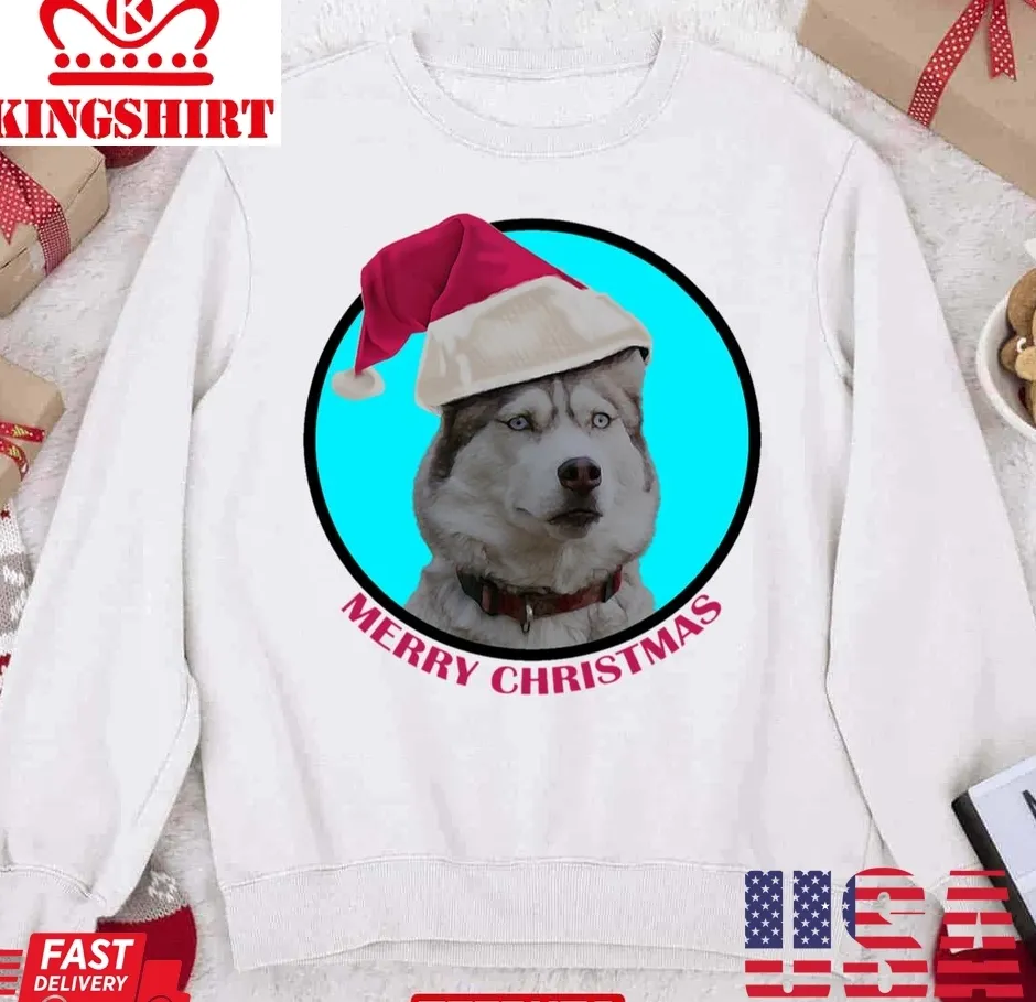 Original Merry Christmas Husky Puppy Unisex Sweatshirt TShirt