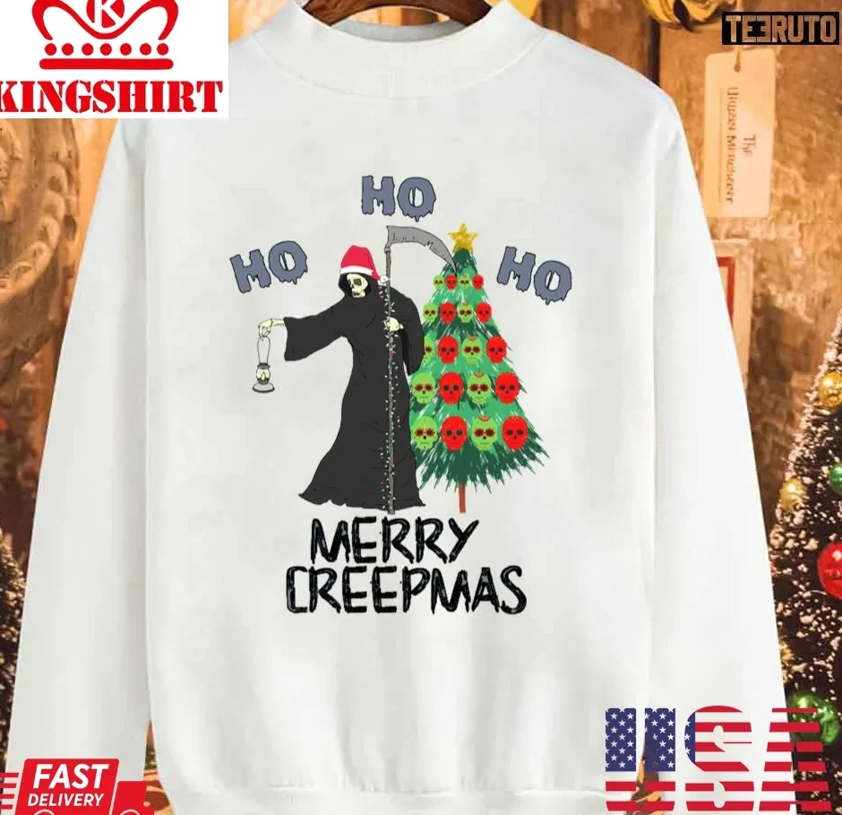Pretium Merry Creepmas Christmas Unisex Sweatshirt Plus Size