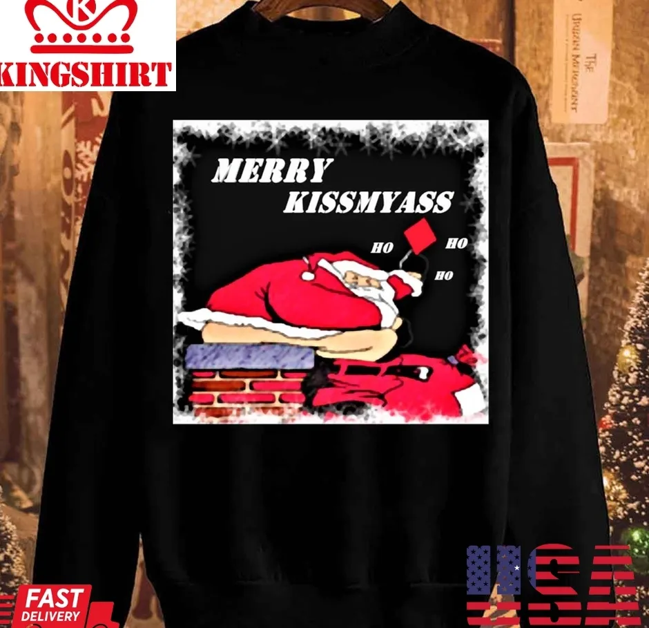 Oh Merry Kiss My Ass Christmas 2023 Unisex Sweatshirt Size up S to 4XL