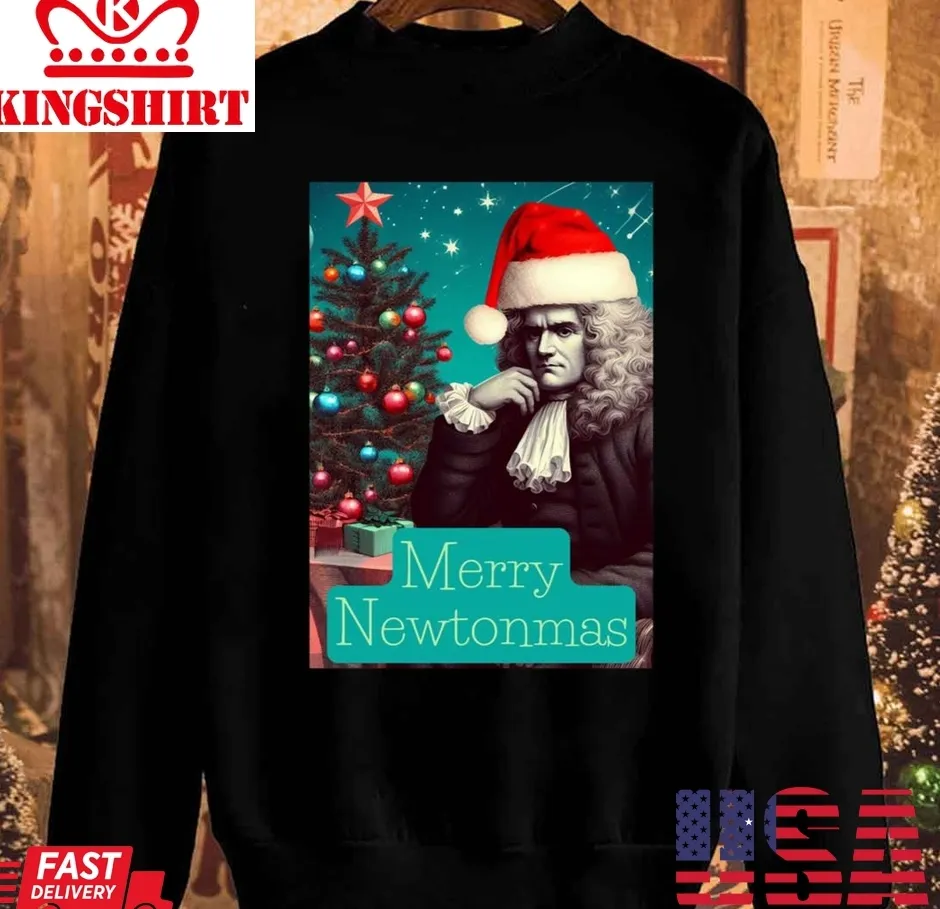 Oh Merry Newtonmas Sir Isaac Newton Christmas Unisex Sweatshirt Size up S to 4XL