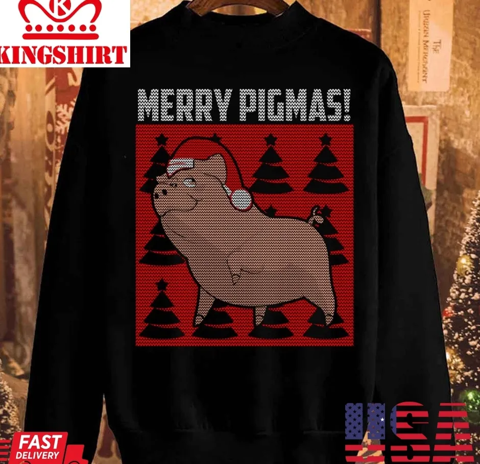 Original Merry Pigmas Pig Farmer Funny Christmas Unisex Sweatshirt TShirt
