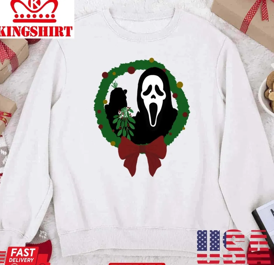 Romantic Style Merry Scream Ghostface Christmas 2023 Unisex Sweatshirt Unisex Tshirt
