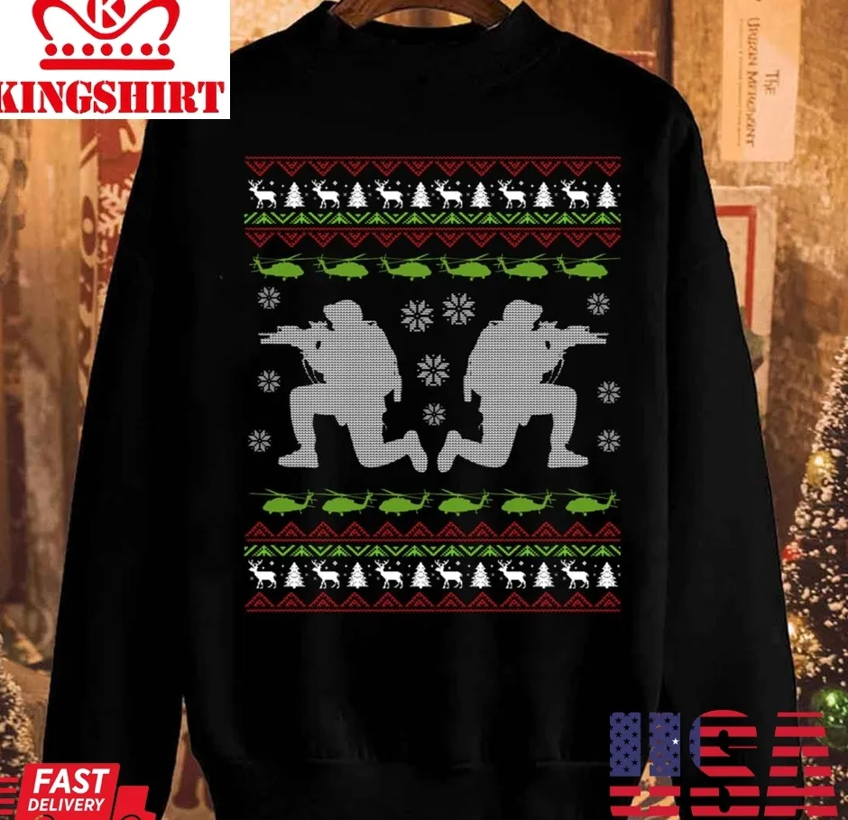 Awesome Military Soldier Christmas 2023 Unisex Sweatshirt Size up S to 4XL