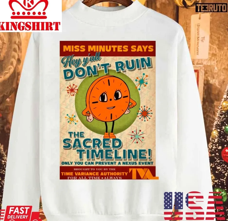 Romantic Style Miss Minutes Tva Retro Propaganda Artwork Unisex Sweatshirt Unisex Tshirt