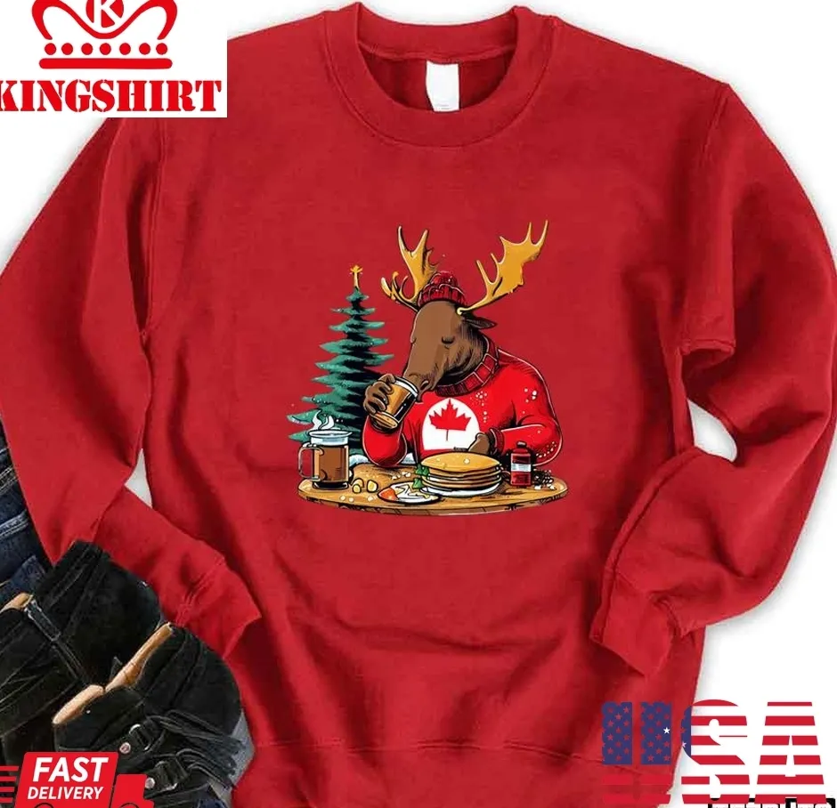 Awesome Most Canadian Christmas Moose Unisex Sweatshirt Size up S to 4XL