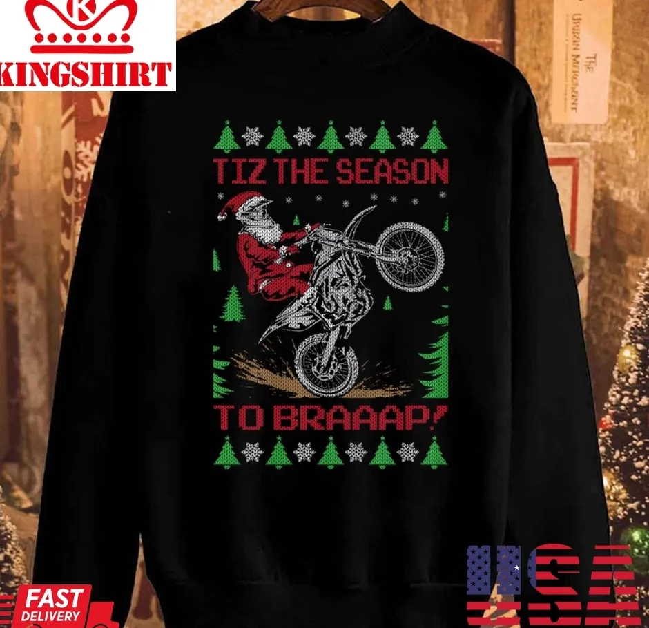 Official Motocross Dirt Bike Santa Unisex Sweatshirt TShirt
