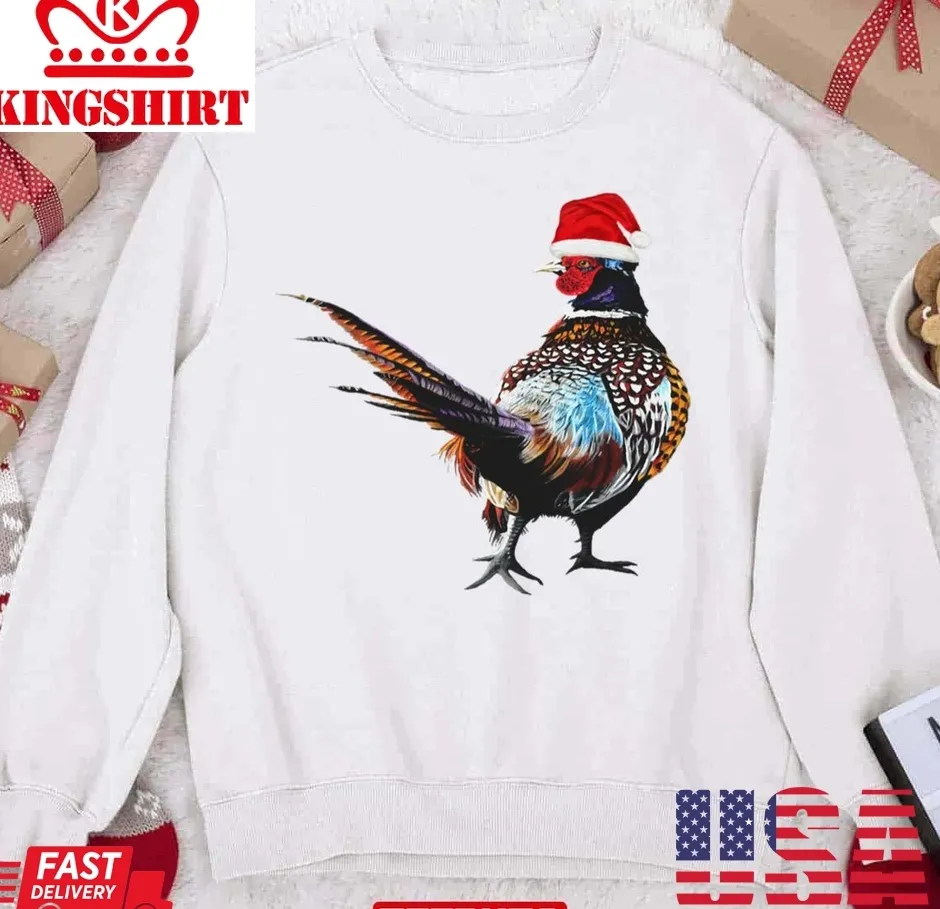 Funny Pheasant With Hat Festive 2023 Christmas Unisex Sweatshirt Plus Size