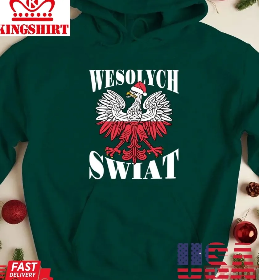 Hot Polish Christmas Wesolych Swiat Vintage Unisex Sweatshirt TShirt