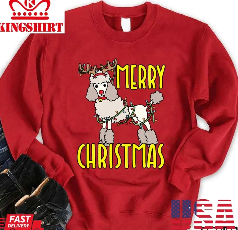 Funny Poodle Christmas Unisex Sweatshirt Plus Size