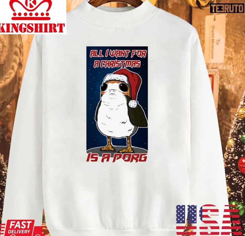 Love Shirt Porg Fan Made Christmas &038; Prints Unisex Sweatshirt Size up S to 4XL