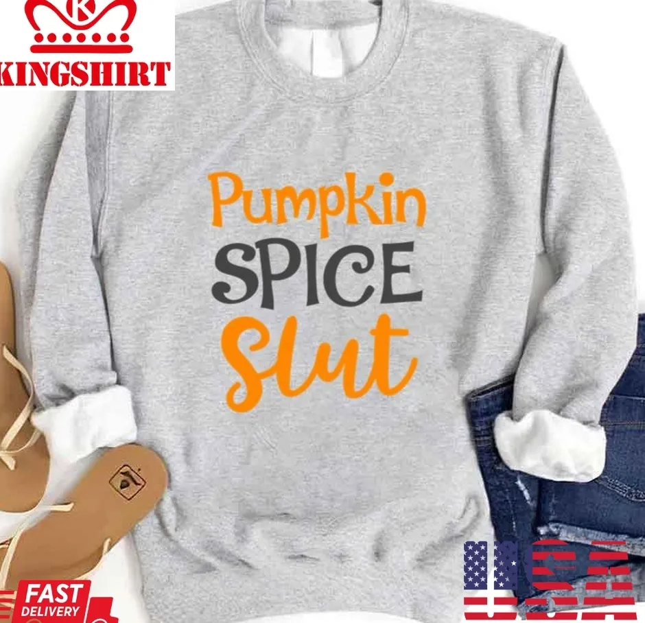 Vintage Pumpkin Spice Slut Cute Fall Halloween Party Thanksgiving Holiday Costume Leaves Pu Unisex Sweatshirt Size up S to 4XL