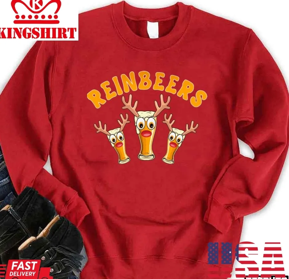 Top Reinbeers Christmas Beer Lover Unisex Sweatshirt Plus Size