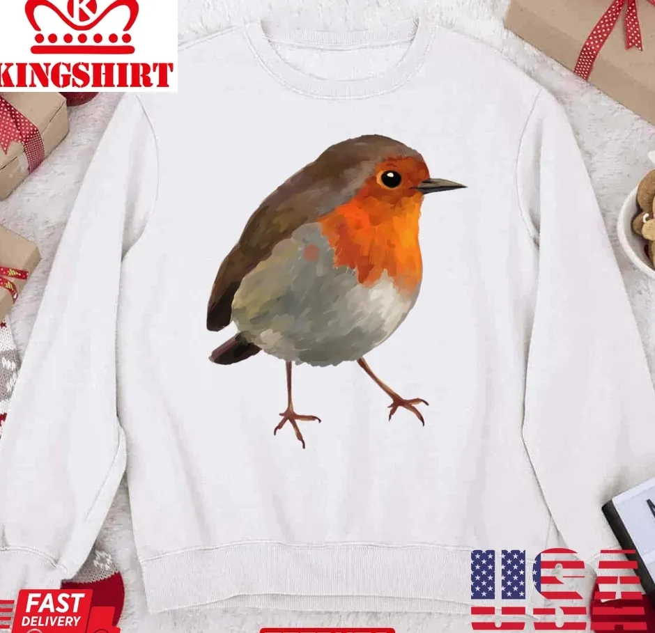 Top Robin Bird Colored Art Unisex Sweatshirt Plus Size