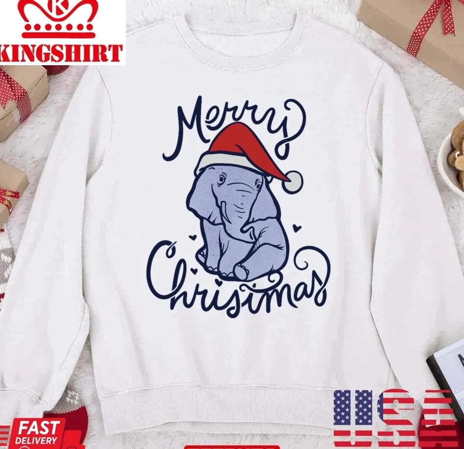 Official Sad Merry Christmas Elephant Unisex Sweatshirt TShirt