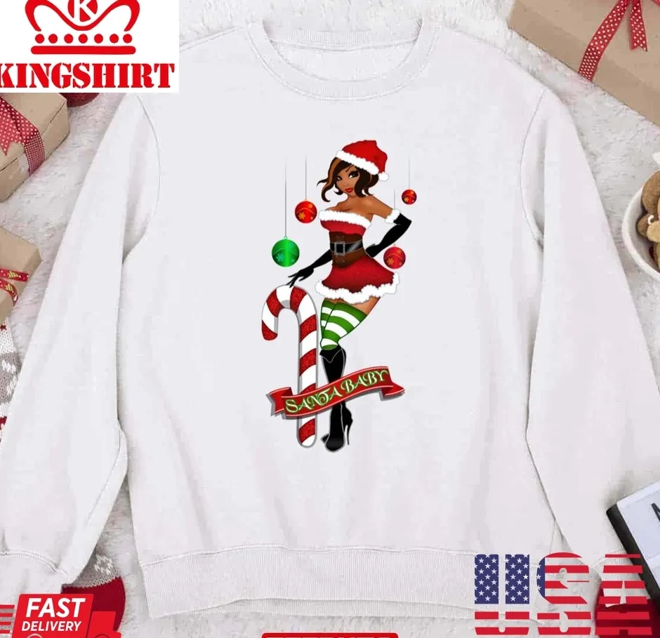 Oh Santa Baby Christmas 2023 Unisex Sweatshirt Size up S to 4XL