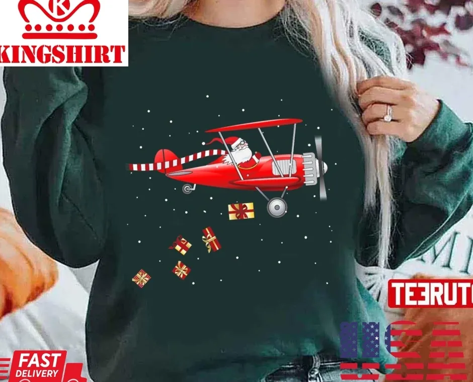 Vote Shirt Santa Claus Pilot Flying Airplane Tee Christmas Unisex Sweatshirt Unisex Tshirt