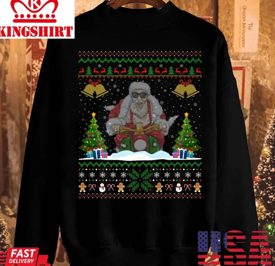 Official Santa On Motorcycle Christmas Unisex Sweatshirt TShirt