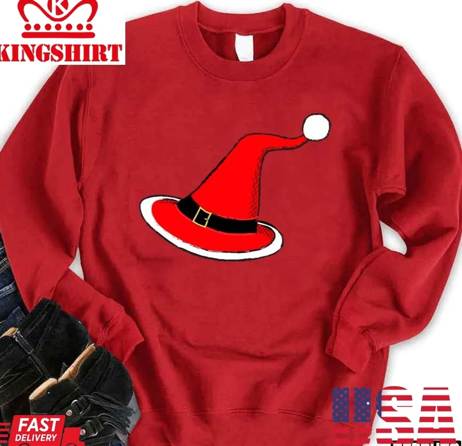 Be Nice Santa Witch Hat 2023 Christmas Unisex Sweatshirt Plus Size