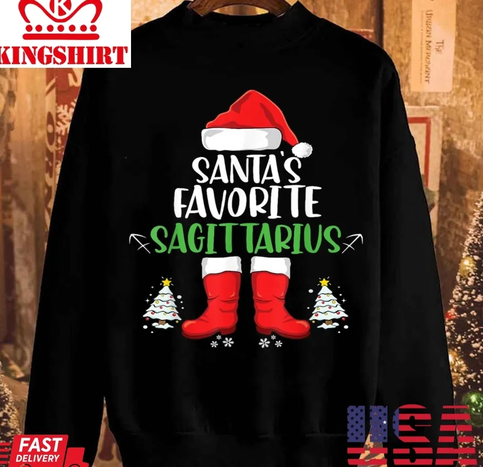 Official Santa's Favorite Sagittarius Merry Christmas Sagittarius Unisex Sweatshirt TShirt
