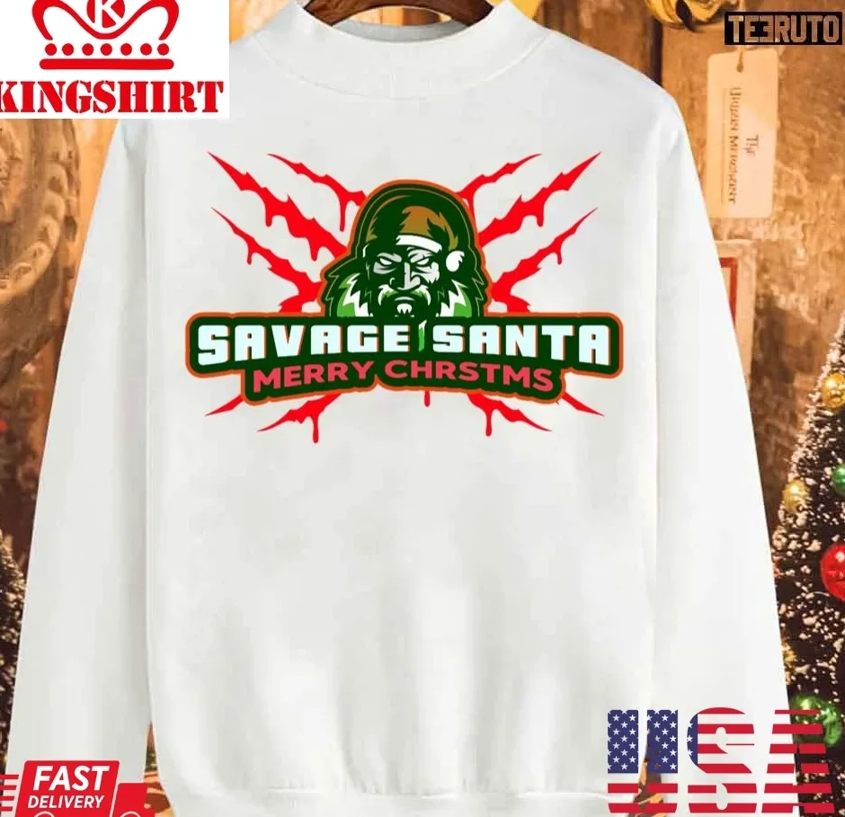 Vote Shirt Savage Santa 2023 Christmas Unisex Sweatshirt Unisex Tshirt