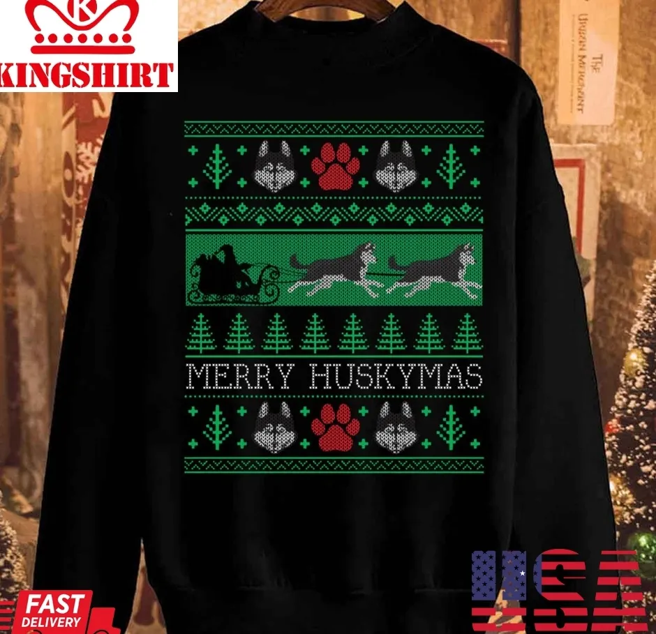 Pretium Siberian Husky Dog Funny Husky Christmas Unisex Sweatshirt Plus Size
