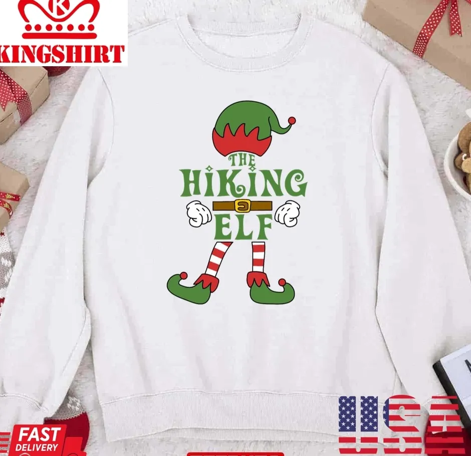 Love Shirt The Hiking Elf Christmas Family Matching Outfits Group Attire Unisex Sweatshirt Size up S to 4XL