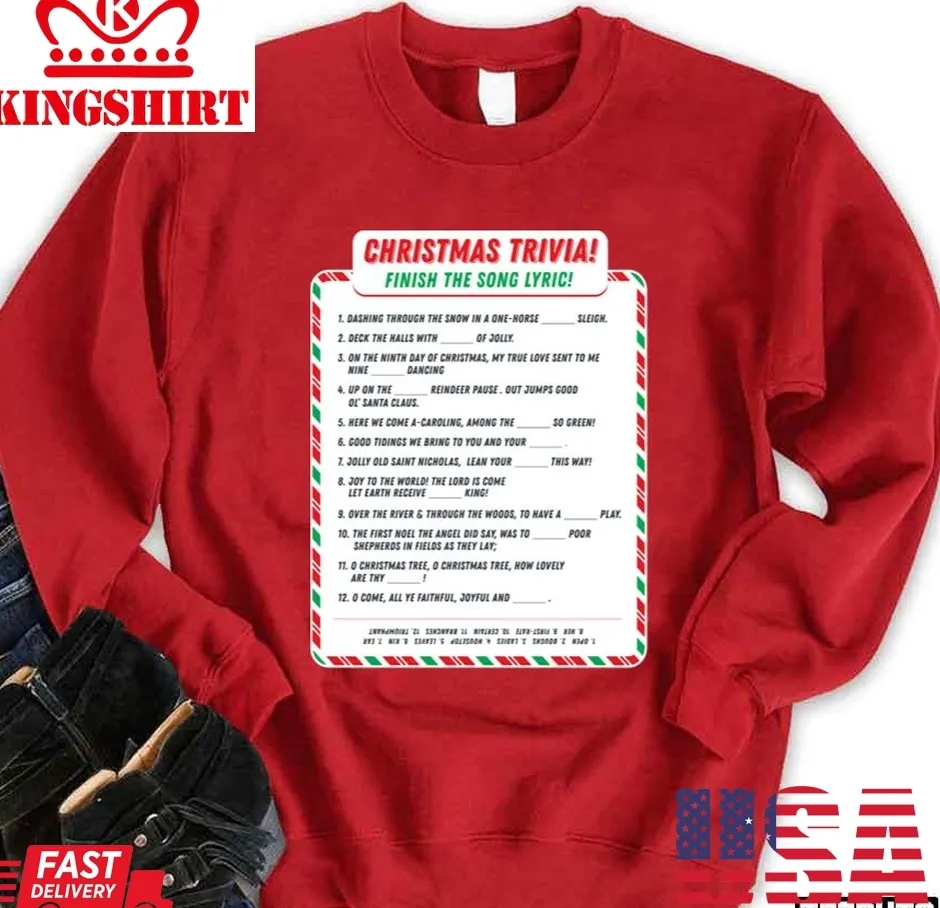 Be Nice Trivia  Song Lyrics Christmas Unisex Sweatshirt Plus Size