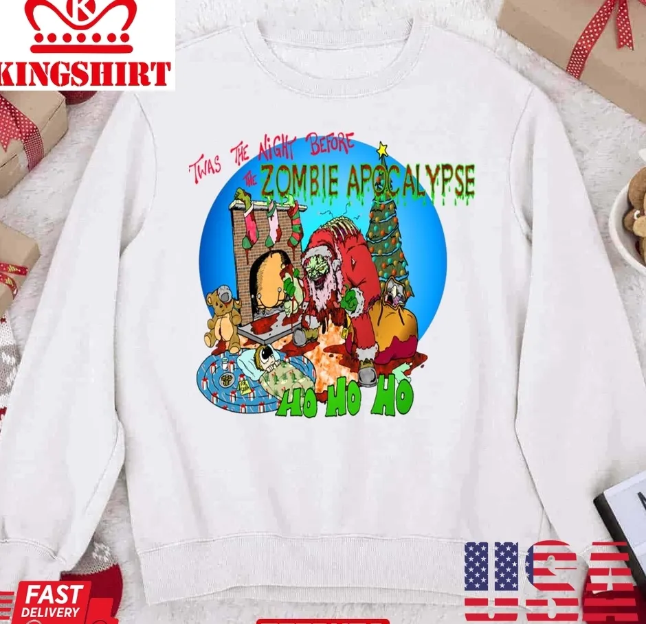 Best Twas The Night Before Zombie Christmas Unisex Sweatshirt TShirt