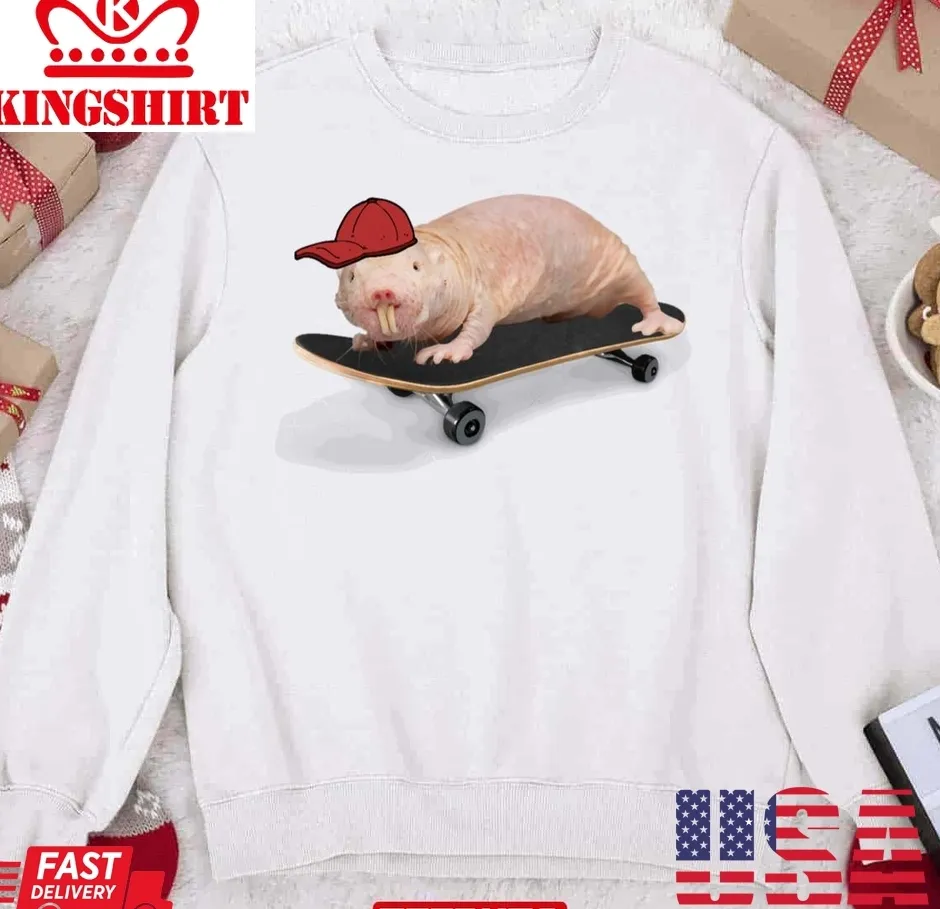 Free Style Wanna Go Skateboards Skater Naked Mole Rat Unisex Sweatshirt Plus Size