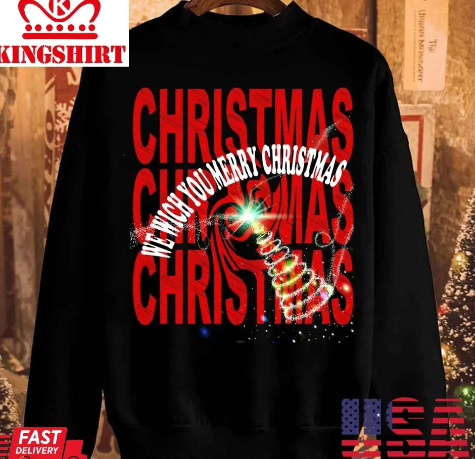 Official We Wish You Merry Christmas 2023 Unisex Sweatshirt TShirt