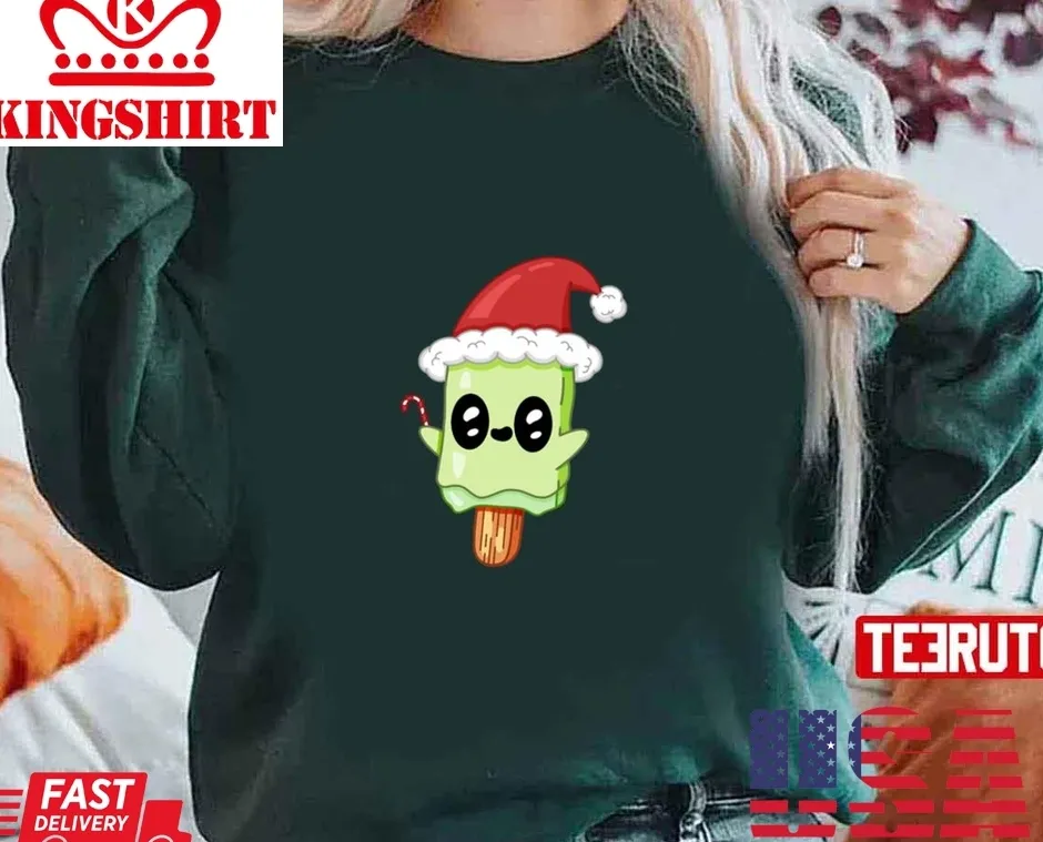 Best White Christmas Aesthetic Ice Cream Popsicle Unisex Sweatshirt TShirt