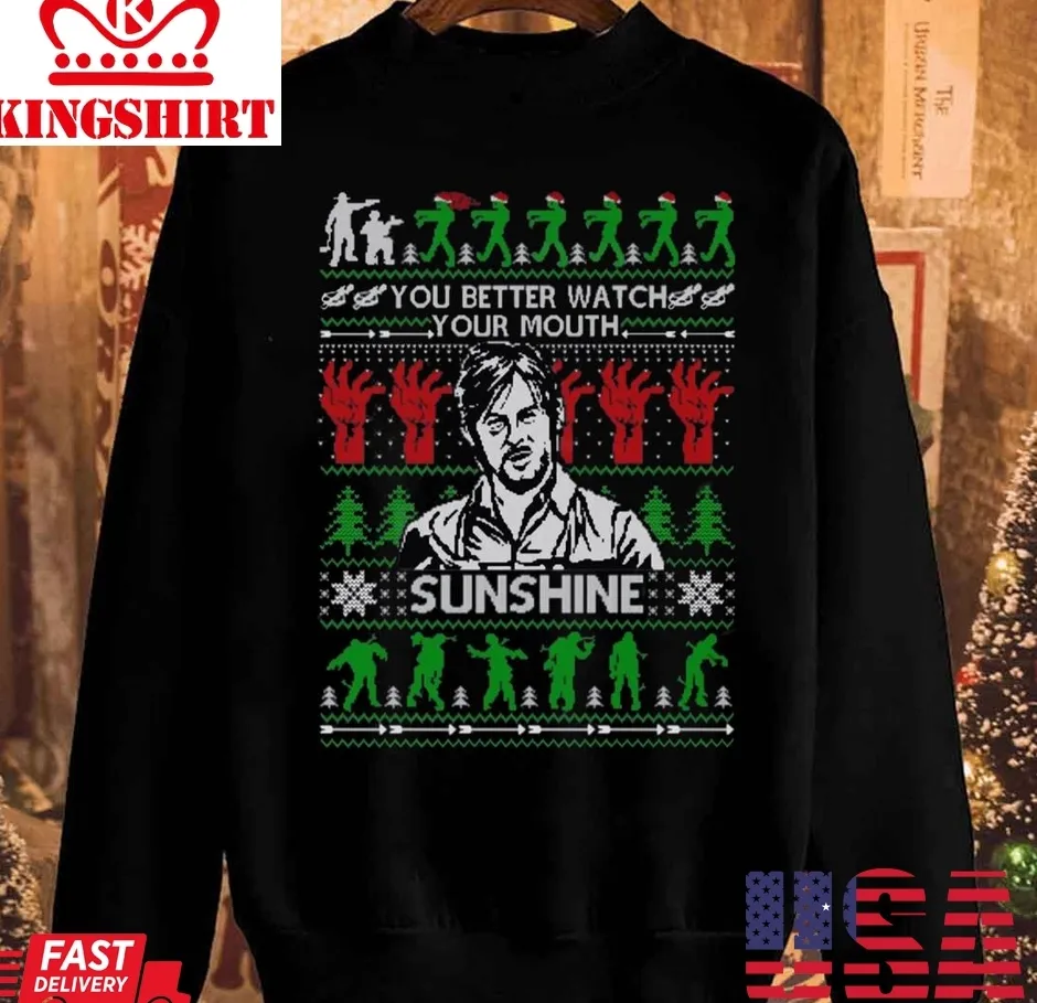 Love Shirt Zombie Christmas The Walking Dead Unisex Sweatshirt Size up S to 4XL