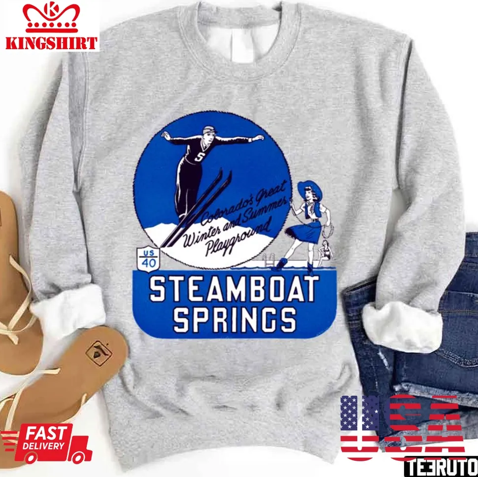 1940S Steamboat Springs Colorado Unisex Sweatshirt Plus Size